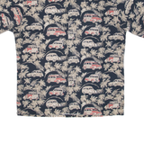 PIERRE CARDIN Mens Hawaiian Shirt Black Floral M