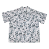 GO BAREFOOT Mens Shirt Grey Crazy Pattern XL