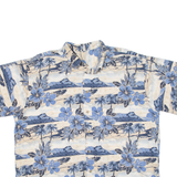 Mens Hawaiian Shirt Blue Floral 2XL