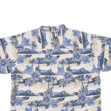 Mens Hawaiian Shirt Blue Floral 2XL