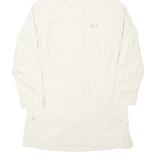 JACK WOLFSKIN Womens Rain Coat Cream Hooded UK 8
