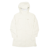 JACK WOLFSKIN Womens Rain Coat Cream Hooded UK 8