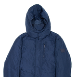 WRANGLER Mens Puffer Jacket Blue Hooded M