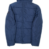 WRANGLER Mens Puffer Jacket Blue Hooded M