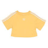 ADIDAS ORIGINALS Cropped Womens T-Shirt Orange Crew Neck UK 6