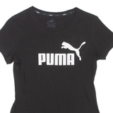 PUMA Womens T-Shirt Black Crew Neck UK 8