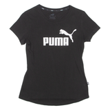 PUMA Womens T-Shirt Black Crew Neck UK 8