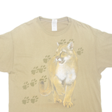 GILDAN'S Big Cat Womens T-Shirt Brown XL