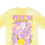 PULL AND BEAR RICK AND MORTY Mens Tie Dye T-Shirt Yellow M