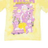 PULL AND BEAR RICK AND MORTY Mens Tie Dye T-Shirt Yellow M