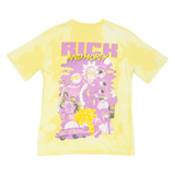 PULL AND BEAR RICK AND MORTY Mens Tie Dye T-Shirt Yellow M