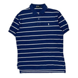 Polo By Ralph Lauren Striped Polo Shirt - Large Blue Cotton