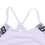 NEW BALANCE Crop Stretch Cross Back Womens Sports Top Purple Sleeveless XL