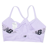 NEW BALANCE Crop Stretch Cross Back Womens Sports Top Purple Sleeveless XL