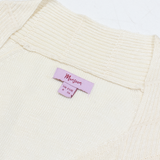 MONSOON Womens Cardigan Cream V-Neck Tight Knit Linen UK 8