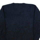 MONSOON Womens Patterned Jumper Blue V-Neck Tight Knit S