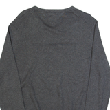TOMMY HILFIGER Mens Jumper Grey V-Neck Tight Knit M