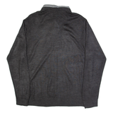 PIERRE CARDIN Mens Jumper Grey Collared Tight Knit 2XL