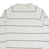 TOMMY HILFIGER Mens Patterned Jumper Cream Striped Tight Knit M