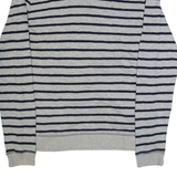 TOMMY HILFIGER Fit Mens Patterned Jumper Grey Striped Tight Knit XL