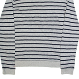 TOMMY HILFIGER Fit Mens Patterned Jumper Grey Striped Tight Knit XL