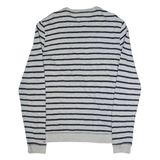 TOMMY HILFIGER Fit Mens Patterned Jumper Grey Striped Tight Knit XL