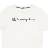 CHAMPION Mens T-Shirt Cream Crew Neck XS