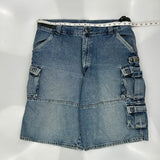 First Down Cargo Shorts - 38W 11L Blue Cotton