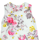 JOULES Womens Printed Vest Cream Collared Sleeveless Floral UK 12