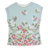 TED BAKER Womens Printed Top Blue Floral XS