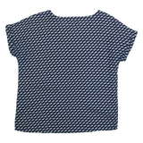 JACK WILLS Womens Printed Top Blue Crazy Pattern UK 10