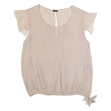 JOSEPH Womens Blouse Beige Silk L