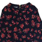 LAURA ASHLEY Womens Printed Top Black 3/4 Sleeve Floral UK 12