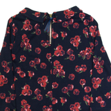 LAURA ASHLEY Womens Printed Top Black 3/4 Sleeve Floral UK 12