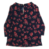 LAURA ASHLEY Womens Printed Top Black 3/4 Sleeve Floral UK 12