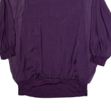 PHASE EIGHT Womens Top Purple 3/4 Sleeve Silk XS
