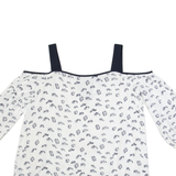 MINT VELVET Womens Printed Top White 3/4 Sleeve Crazy Pattern UK 12