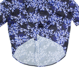 FRENCH CONNECTION Oversized Cropped Womens Printed Shirt Blue Floral XS