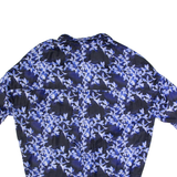 FRENCH CONNECTION Oversized Cropped Womens Printed Shirt Blue Floral XS