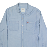 HOLLISTER Womens Plain Shirt Blue Long Sleeve L