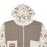 LA MIRAGE Cropped Womens Brown Hoodie Full Zip UK 18