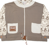 LA MIRAGE Cropped Womens Brown Hoodie Full Zip UK 18
