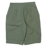 Pleated Womens Casual Shorts Green Slim 90s XS W26