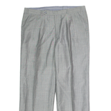 Pleated Mens Trousers Grey Regular Straight W36 L29