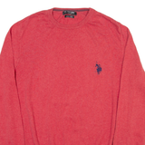 U.S. POLO ASSN. Mens Jumper Red Tight Knit L