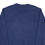 MAUL & SONS Mens Jumper Blue Tight Knit L