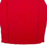 TOMMY HILFIGER Mens Jumper Red Cable Knit 2XL