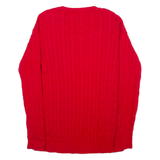 TOMMY HILFIGER Mens Jumper Red Cable Knit 2XL