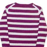 U.S. POLO ASSN. Womens Jumper Purple V-Neck Cable Knit XS
