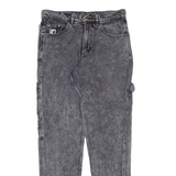 KARL KANI Carpenter Womens Jeans Grey Relaxed Tapered Acid Wash W32 L32